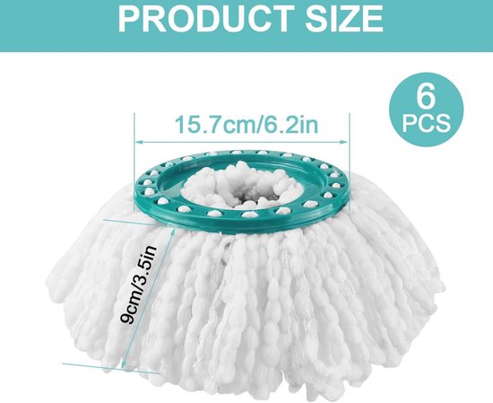 6 Stuks Reservoirs voor Clean Twist Disc Mop - Hoogwaardige Vezels voor Optimale Reinheid op Alle Vloertypes — afbeelding 2