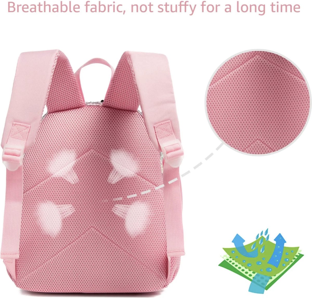 Joya Kids® Unicorn Schooltas Pailletten | Rugzak Meisje | Eenhoorn rugtas | Unicorn rugzak | Backpack meisjes | Paarse Pailletten en Glitter Tas met Etui | 33 x 26 cm | Groep 1 - 4 | 10 Liter – foto 5