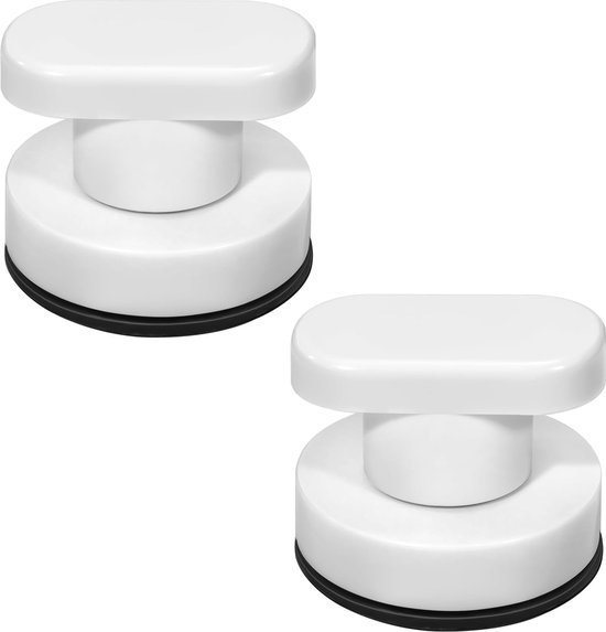 CLKE 2 stuks zuignap-deurgreep, zelfklevend, sterke zuignap, draagbare handgreep voor glazen deur, balkondeur, ladekast, koelkastdeur, ABS-kunststof, zwart