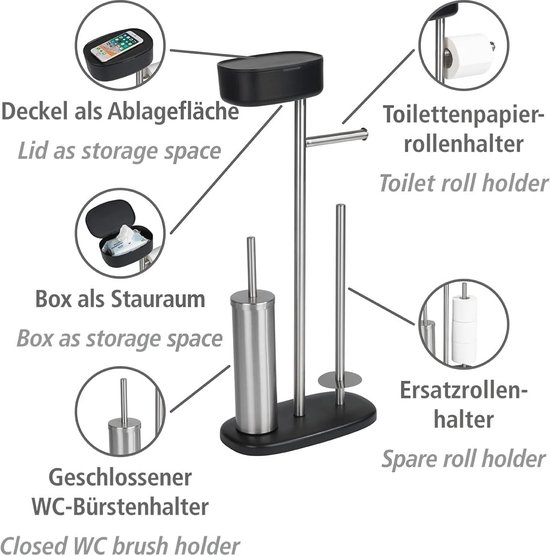 Voorraad toiletrolhouder (voor 4 rol) kunststof Wit - Soli Clean