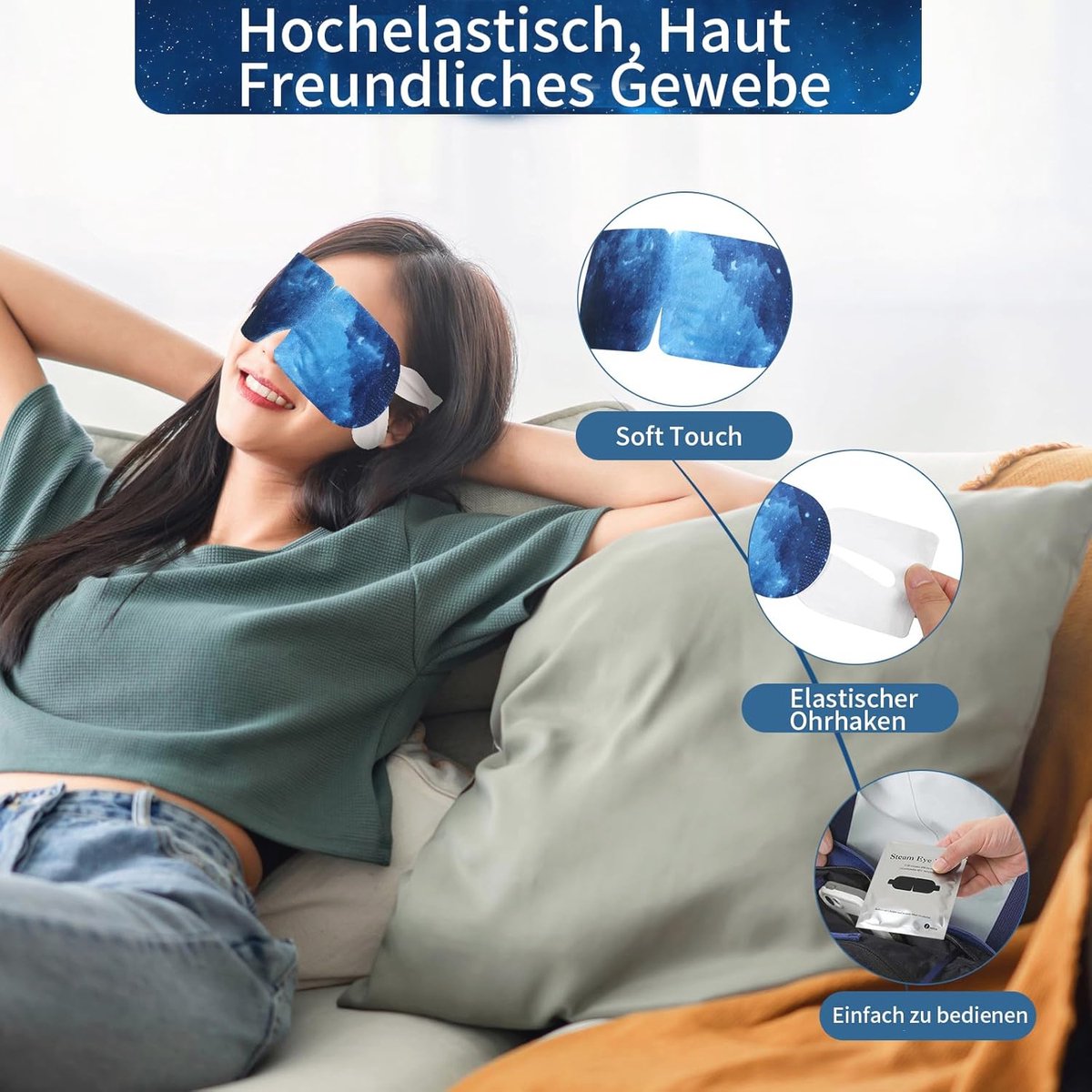 Smart Stoom Oogmasker - Draagbare Oplaadbare Warmte Masker Met