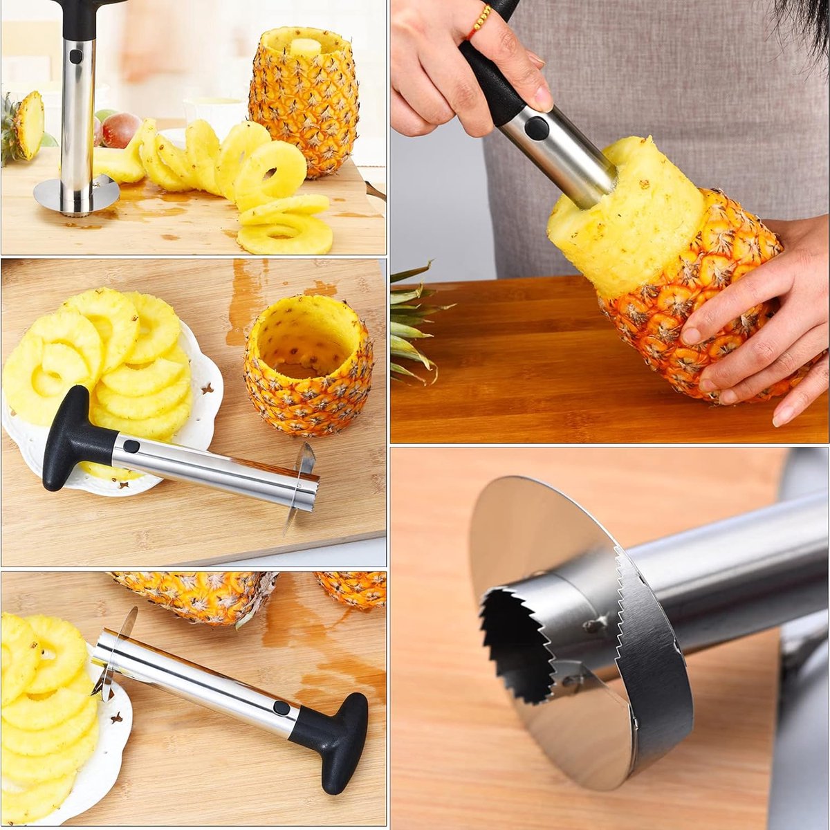 Prachtige Roestvrijstalen Ananas Snijder en Schiller met Vork - Vaatwasmachinebestendig