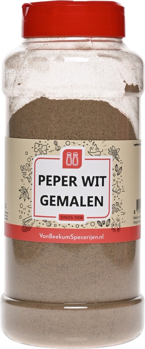 Goedkoopste Van Beekum Specerijen - Peper Wit Gemalen - Strooibus 600 Gram