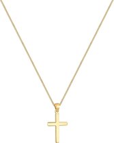 CHPN - Ketting met kruis - Gouden ketting - Choker - Goudkleurig - Grovere schakel - 5/3CM - Unisex