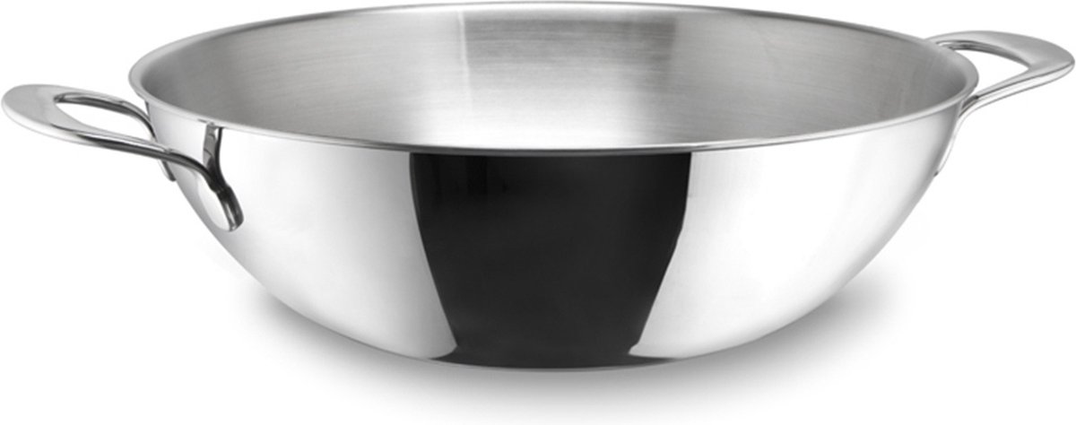 Habonne Avance Wok - 30 cm - RVS - met glasdeksel