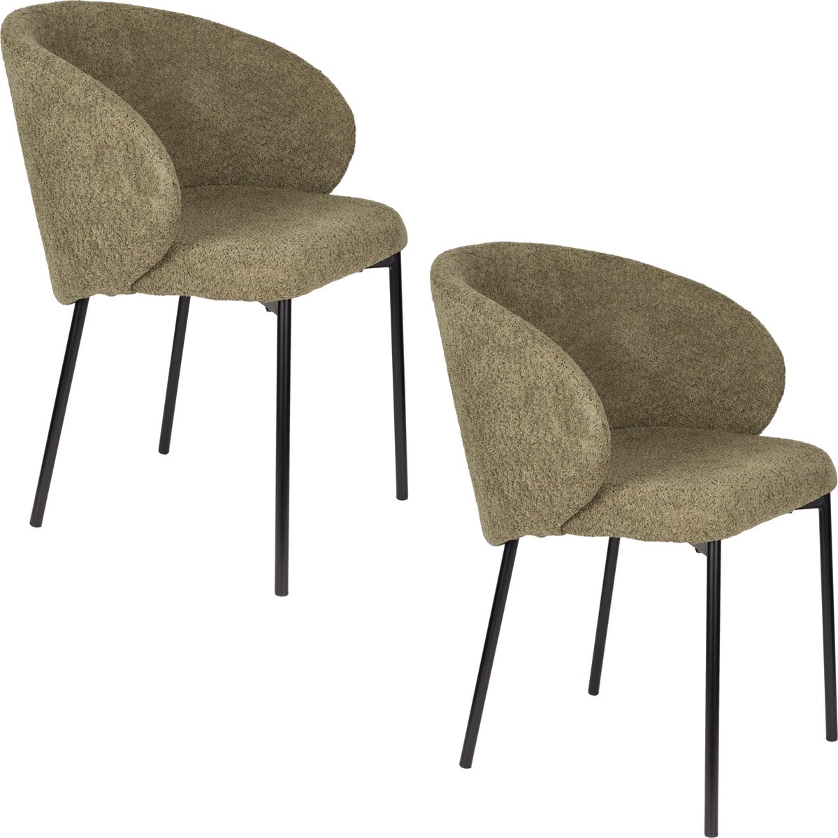 Housecraft Living Ayle Eetkamerstoelen Moss Groen - Set van 2