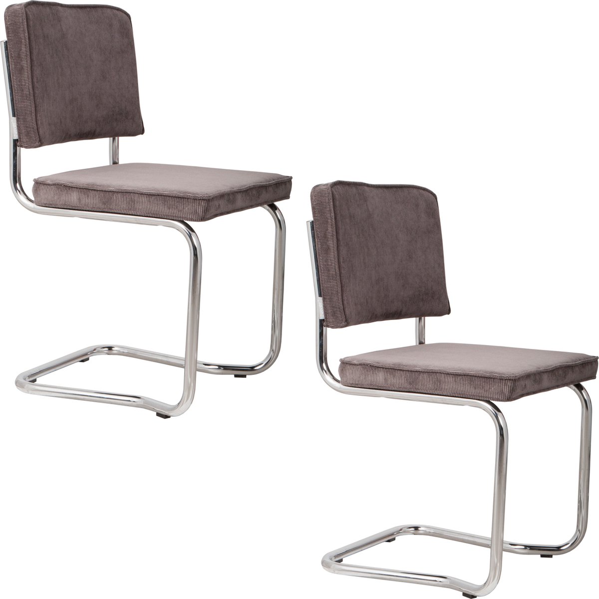 Ridge Kink Rib Eetkamerstoelen Grijs - Set van 2
