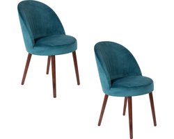 Dutchbone Barbara Stoel Blauw - Set van 2