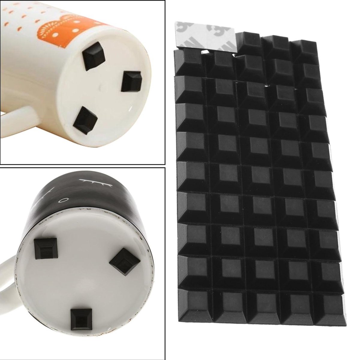 Vierkante Zwart Rubberen Grip Materiaal Bumper - Set van 50 stuks Washing Machine