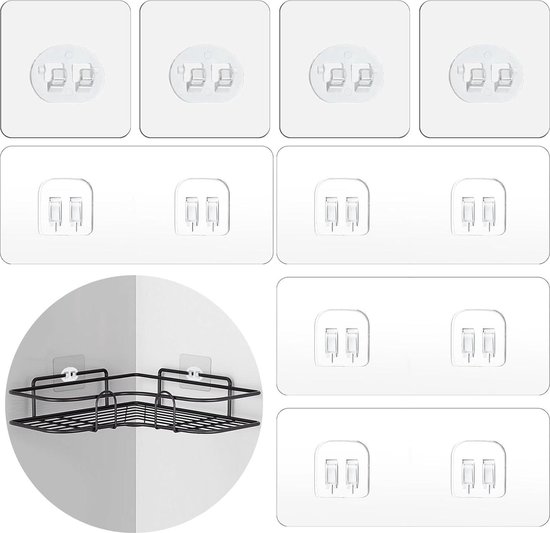 Zelfklevende haken, plafond, transparant, 6 stuks, plafondhaken, zelfklevende wandhaken, zelfklevend, zelfklevende haken om te plakken, zelfklevende haken, grote kleefhaken voor plafondbevestiging