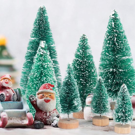 20st Kerstboom Mini Dozen Ornament, Gekleurd Mini Hars