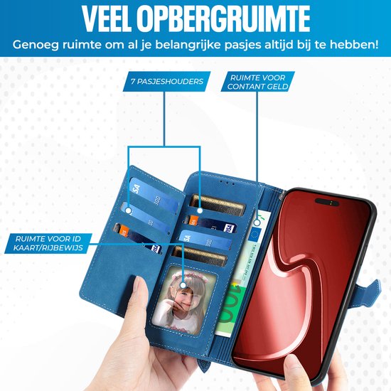 Étui adapté pour Samsung Galaxy S25 - Bookcase - Cordon - Porte-cartes - Portefeuille - Motif fleurs - Simili cuir - Blauw