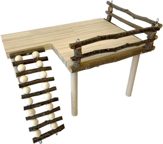 Hamsterplatform met ladderbrug, klimplatform voor kleine huisdieren