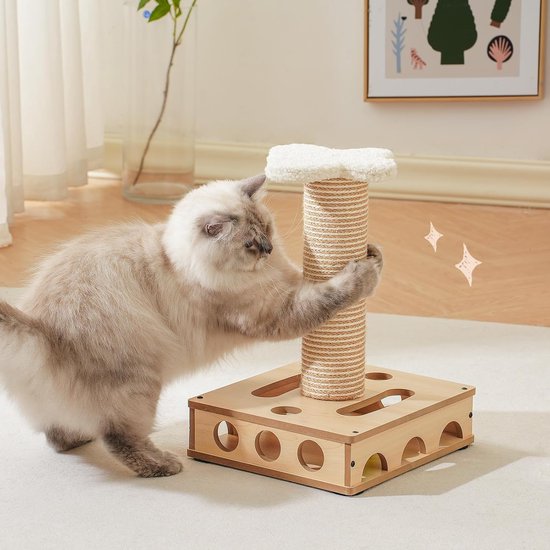 Verrijkingsdoos Voor Katten Nagelvijl | Houten Speelgoed Voor