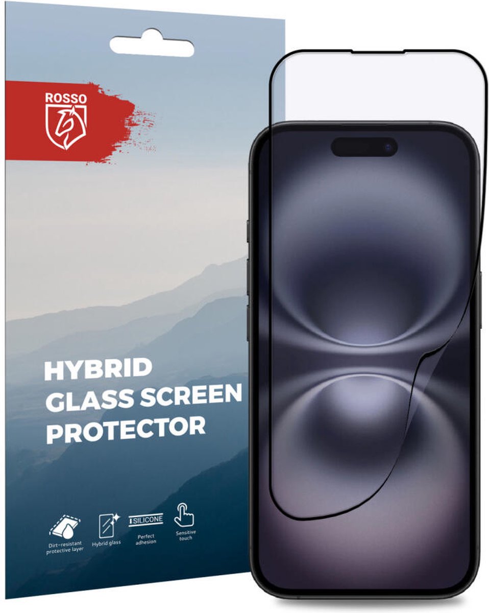 Rosso Hybrid Glass Geschikt voor Apple iPhone 16 - PMMA Glas Screen Protector - Plexiglas - Ultradun - Beschermlaag - Ultra Clear