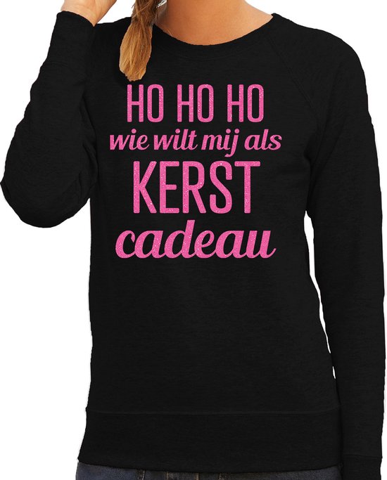 Litherday Kersttrui voor dames, kersttrui, paar, winter, warm, zacht rendierpatroon, sneeuwpop, grappige trui, kersttrui, A#zwart, S