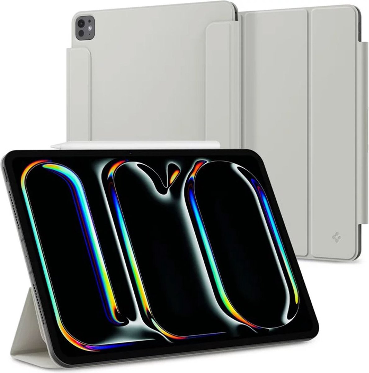 Spigen Air Skin folio OneTap voor de Apple iPad Pro 13 (2025) M5 / (2024) M4 - Grijs