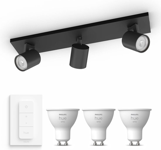 PHILIPS HUE Runner Opbouwspot met 4 Lichtpunten GU10 (Zwart) Warmwit