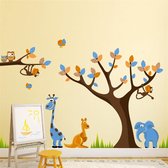 Vrolijke dieren jungle muursticker set