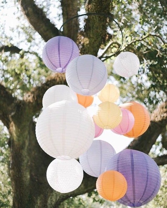 5 x Lanterne rose clair 75 cm - grandes lanternes rose bébé - décoration baby shower - baby shower