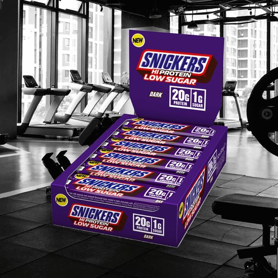 Snickers Dark Low Sugar High Protein Bar (12x57g) Dark Chocolate - Repen - Eiwit Repen van Merkloos — afbeelding 5