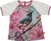 Minymo - meisjes T-shirt - bird - wit - Maat 92