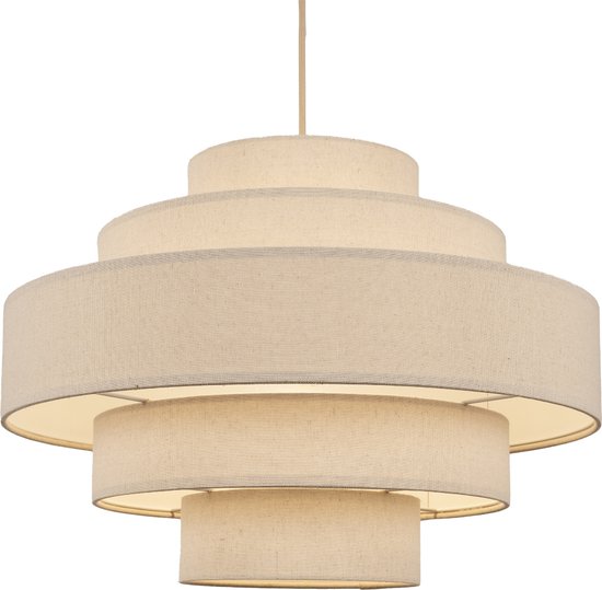 Lumidora Hanglamp 75083 - POLIGNANO - E27 - Beige - Creme - Zand - Metaal - ⌀ 51.5 cm