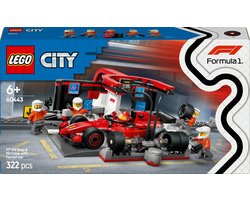 foto van LEGO City F1 pitstop en pitcrew met Ferrari auto - 60443