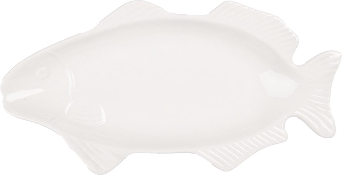 Schaal Vis 30x15x3 cm Wit Keramiek