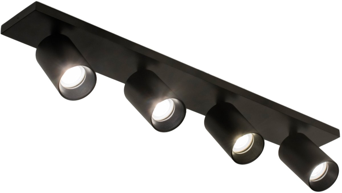 Lumidora Opbouwspot 74773 - DANI - 4 Lichts - GU10 - Zwart - Metaal - Badkamerlamp - IP21