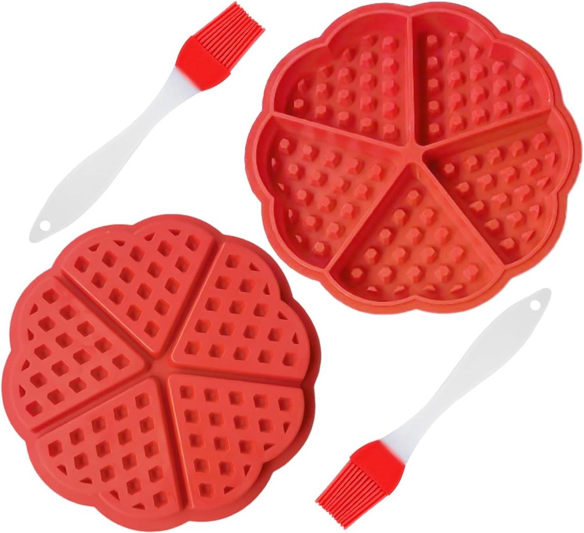 Contetn in html 2 Wafelvormen - Bakgereedschap voor taartdecoratie - Oliepenselen .