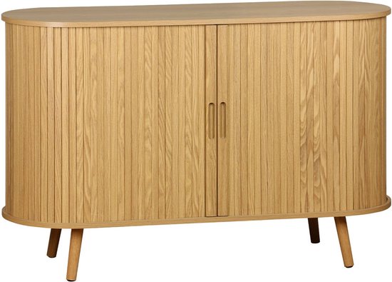 sweeek - Scandinavisch dressoir gegroefd houteffect 2 schuifdeuren 120cm - legacy