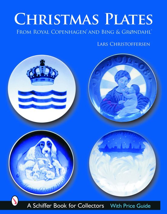 Boekcover met vier Delftsblauwe borden: een kroon met golven, een moeder met kind, een hond en een stadsgezicht.