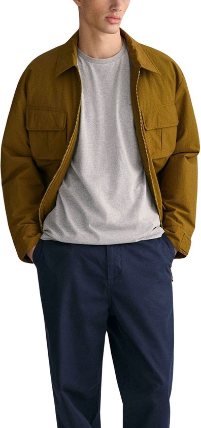 Gant - T-shirt Shield Logo Grijs - Homme - Taille L - Coupe régulière