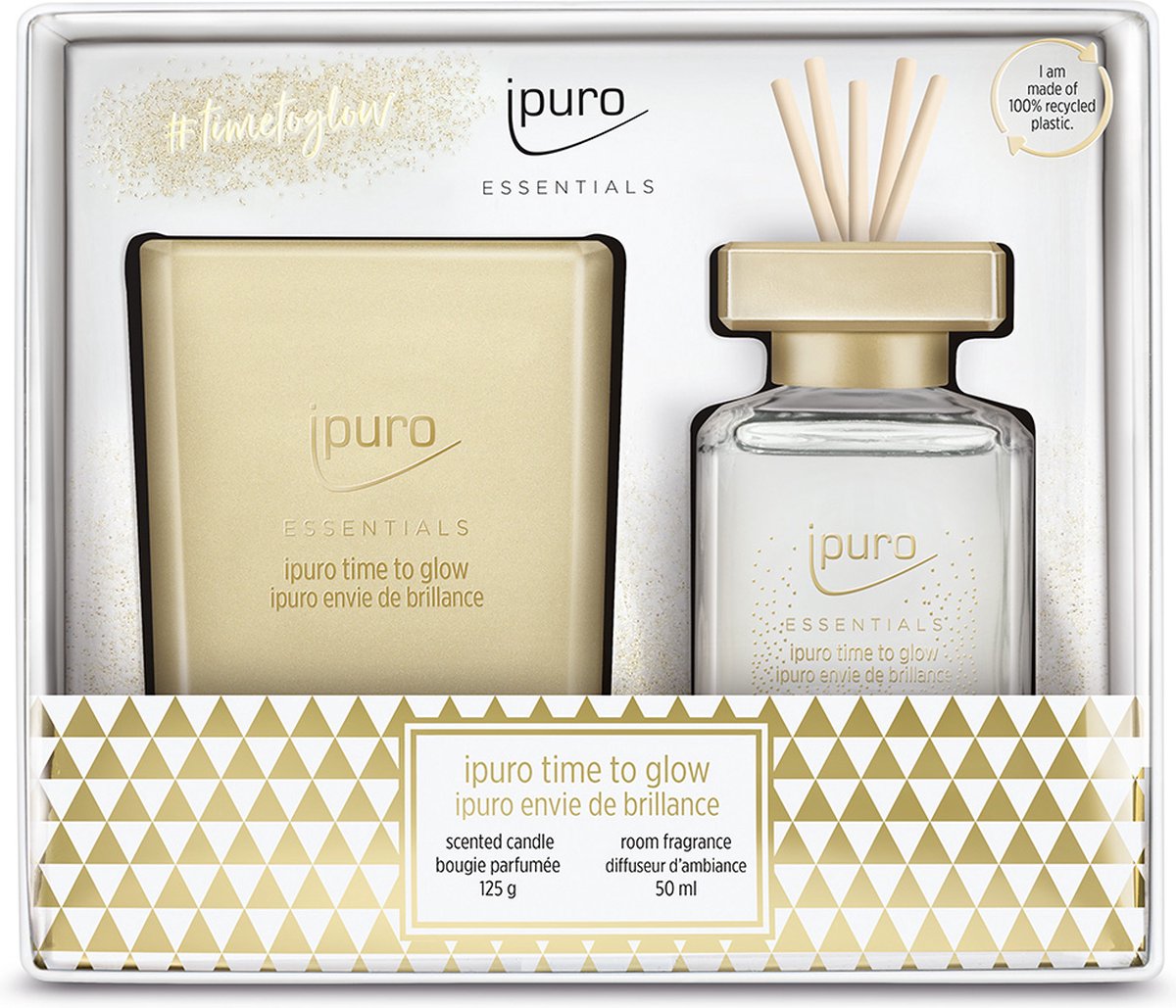 Goedkoopste Ipuro Geurdiffuser Time to Glow 50ml Geurkaars 125gr