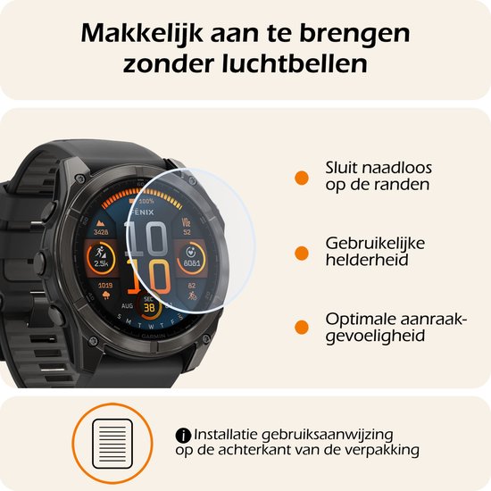 Een Nomfy schermprotector wordt naadloos aangebracht op een Garmin Fenix horloge.
