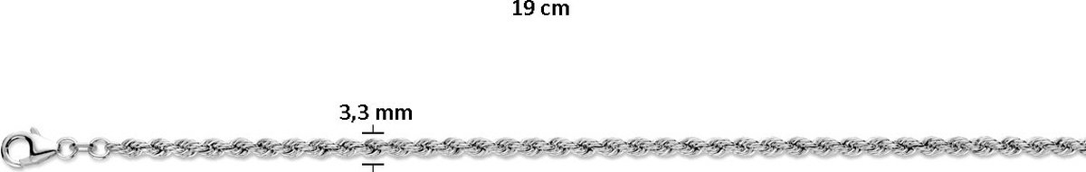 Zilver Gerhodineerd Koord Massief 3,3 mm 1337081