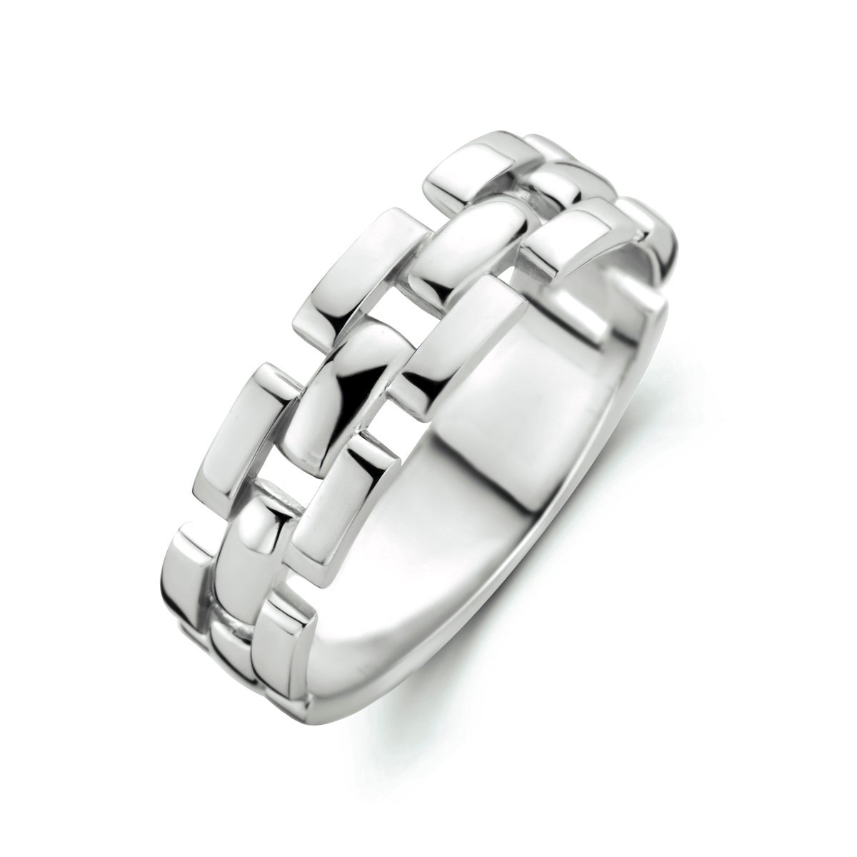 Gerhodineerd Zilver Ring Schakel 1334001