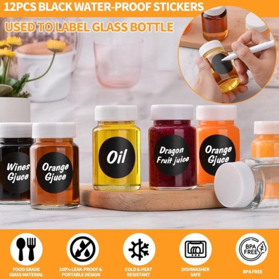 Kingrol 60-pak Mini glazen potten met gouden schroefdeksels - 45 ml
