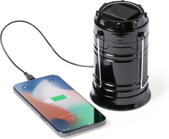 Multifunctionele campinglamp - Met 1200 mAh accu en powerbank - Zaklamp - Noodlamp bij stroomuitval - Zwart van Merkloos — afbeelding 3