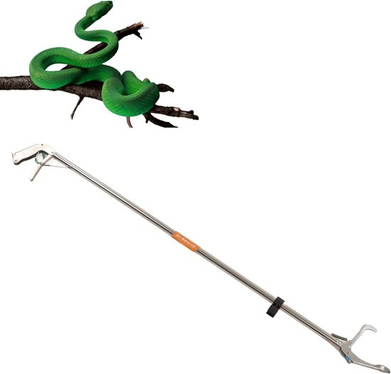 Opvouwbare Zelfvergrendelbare Rvs Reptiel Grabber,Snake Tong, Snake Catcher Stick Ratelslang Catcher, Grabber Pick-up Handling Tool