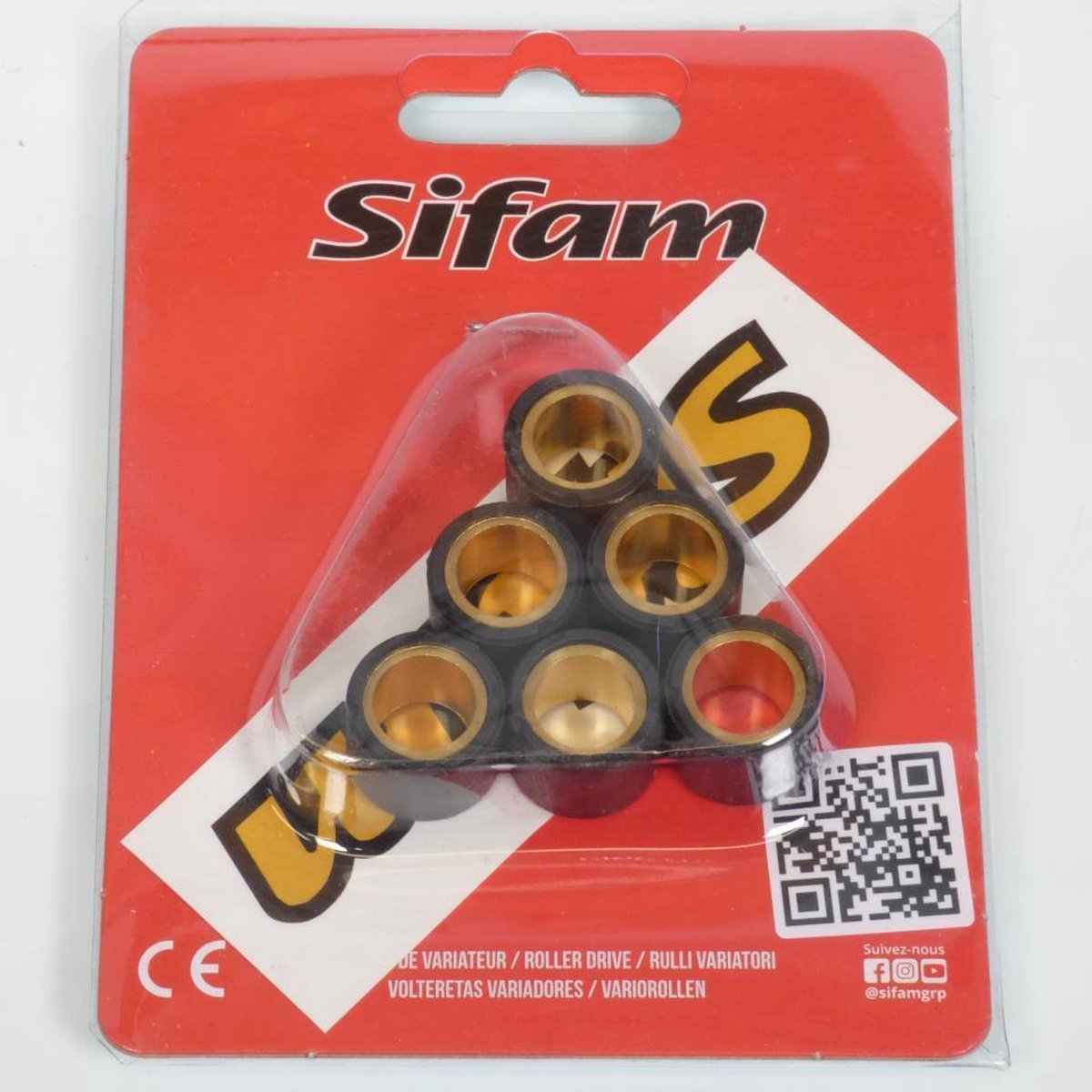 sifam variatorrol voor peugeot 50 tweet scooter 2010 tot 2013 16x13 6grs nieuw
