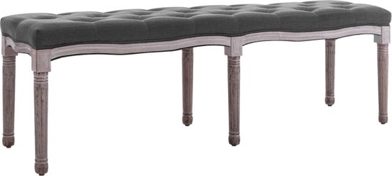 The Living Store Canapé Antique - Rembourré - 150x40x48 cm - Gris foncé