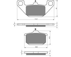 goud fren remblok voor motor kawasaki 500 in vulcan 1996 tot 1997 avg / c1-c2 nieuw