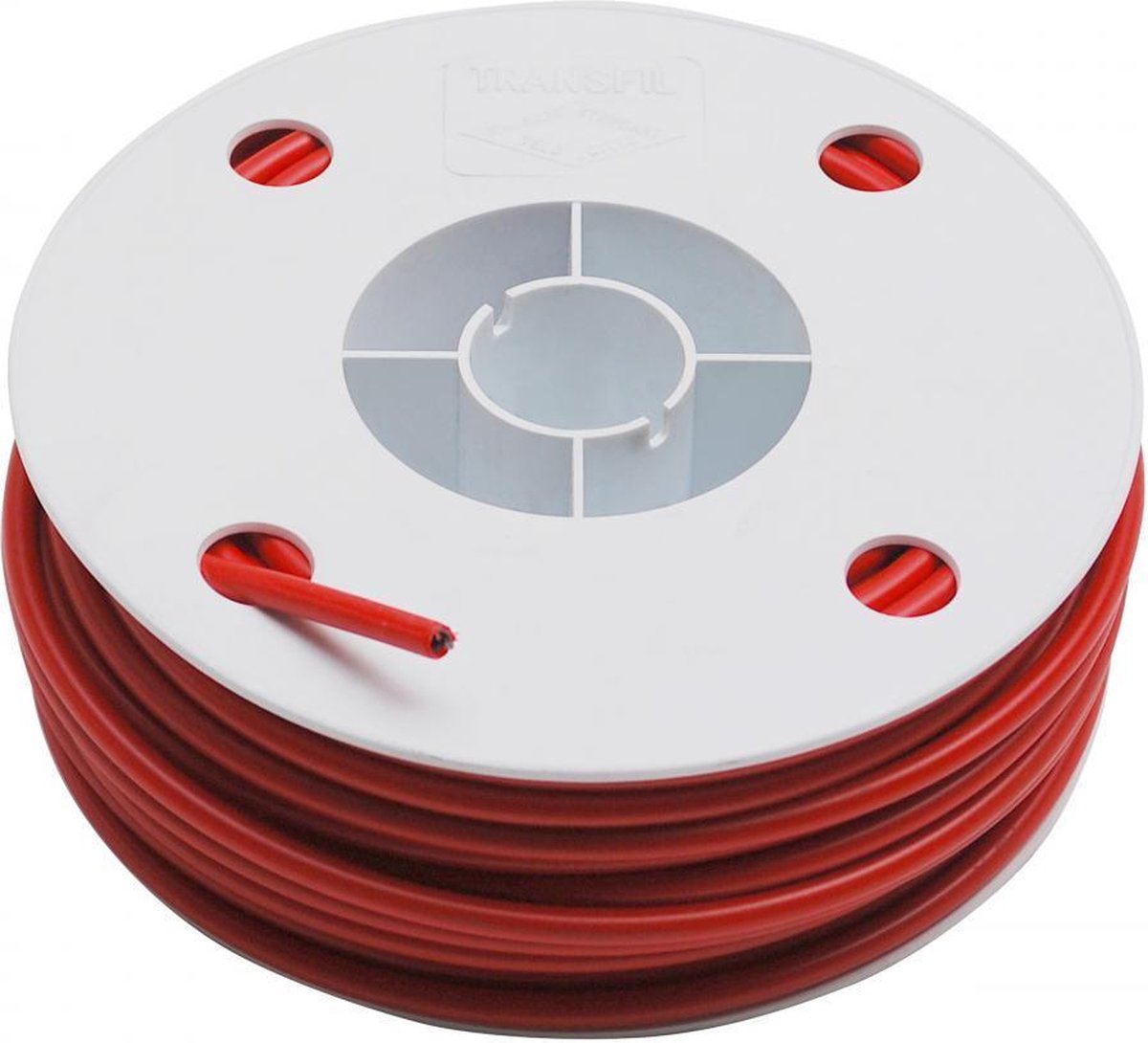Gaine rouge Transfil 26/10 par 1m standard petite pour câble scooter moto cyclo