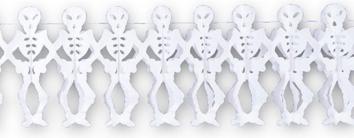 Carnival Toys Slinger Skelet 25 X 300 Cm Papier Wit