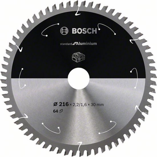 Lame de scie circulaire carbure BOSCH PROFESSIONAL 216 x 30 x 2,2 mm (64 dents) - Aluminium