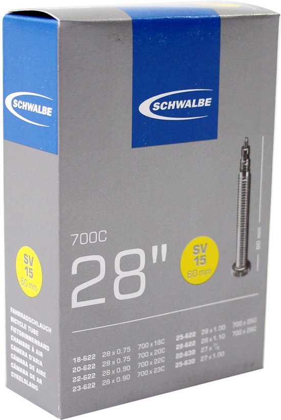 Schwalbe SV15 - Binnenband Fiets - Frans Ventiel - 60 mm - 28 x 3/4 - 7/8 - 1 - 11/16 van Schwalbe — afbeelding 2