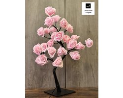 Rozenboom lamp - 24 LED - Roze blaadjes - Tafellamp - Decoratielamp - Liefde - Lichtboom – Lampjes Boom – LED Tree Nachtlampje – Vouwbaar – Moederdag - Valentijn- Geschenklamp - 230v stekker inclusief