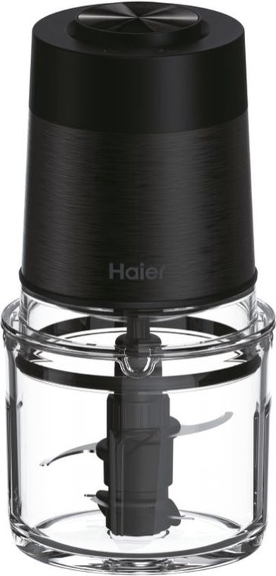 Haier HCH5B1 011 elektrische hakmolen - Double Power Blades - Turbofunctie - kan in de vaatwasser - 0,5 l - 550 W - Zwart - 10 jaar garantie op onderdelen